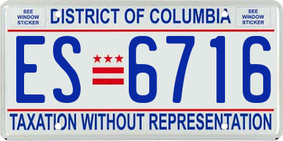 DC license plate ES6716