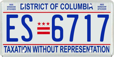 DC license plate ES6717