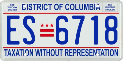DC license plate ES6718