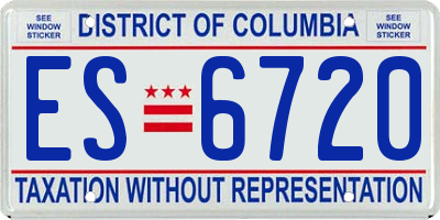 DC license plate ES6720