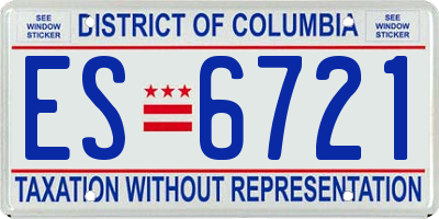 DC license plate ES6721