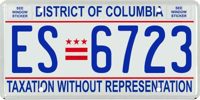 DC license plate ES6723