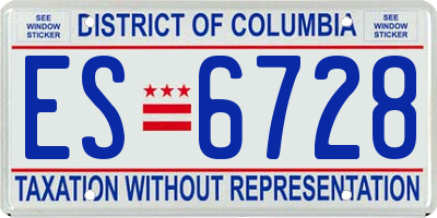 DC license plate ES6728