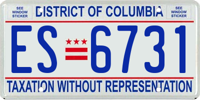 DC license plate ES6731