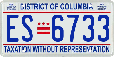 DC license plate ES6733