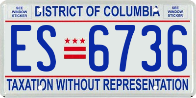 DC license plate ES6736