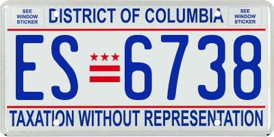 DC license plate ES6738