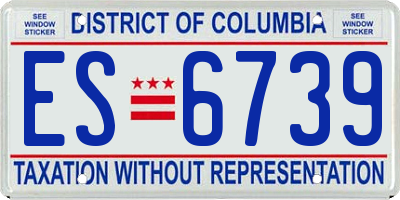 DC license plate ES6739