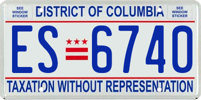 DC license plate ES6740