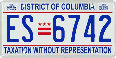 DC license plate ES6742