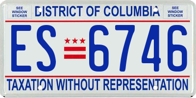 DC license plate ES6746