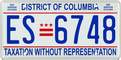 DC license plate ES6748