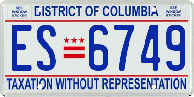 DC license plate ES6749