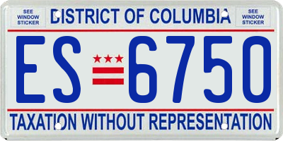 DC license plate ES6750