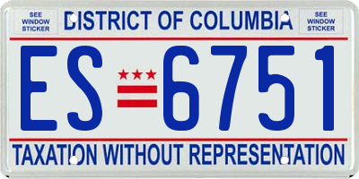 DC license plate ES6751