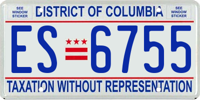 DC license plate ES6755