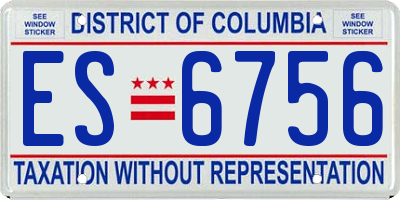 DC license plate ES6756