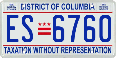 DC license plate ES6760