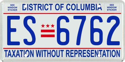 DC license plate ES6762