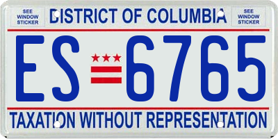 DC license plate ES6765