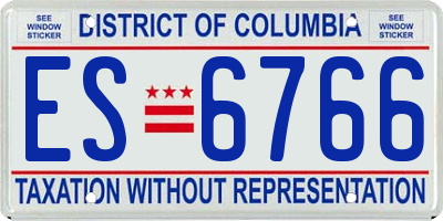 DC license plate ES6766