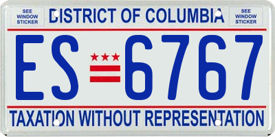 DC license plate ES6767