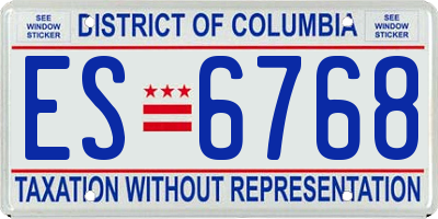 DC license plate ES6768