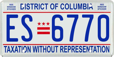 DC license plate ES6770