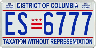 DC license plate ES6777