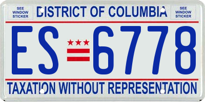 DC license plate ES6778