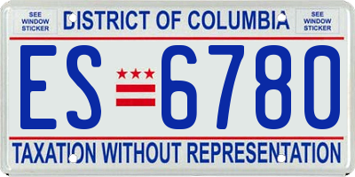 DC license plate ES6780