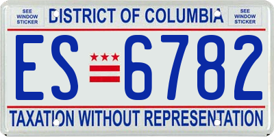 DC license plate ES6782