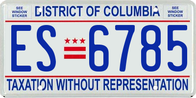 DC license plate ES6785