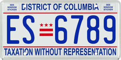 DC license plate ES6789
