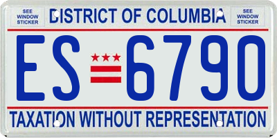 DC license plate ES6790