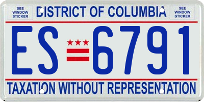 DC license plate ES6791