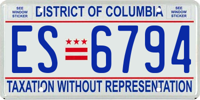 DC license plate ES6794