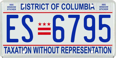 DC license plate ES6795