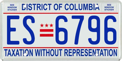 DC license plate ES6796
