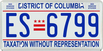 DC license plate ES6799