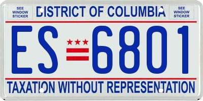 DC license plate ES6801