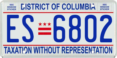 DC license plate ES6802