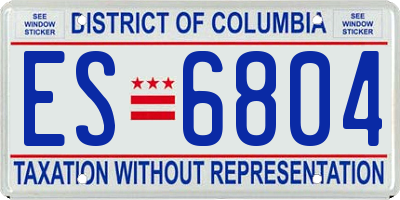 DC license plate ES6804