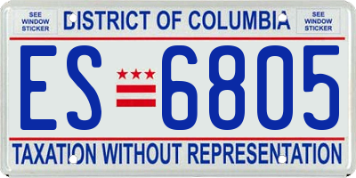 DC license plate ES6805