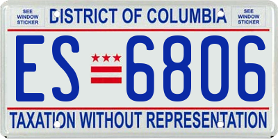 DC license plate ES6806