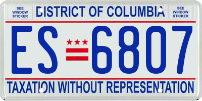 DC license plate ES6807