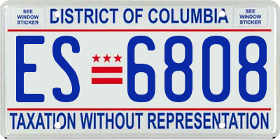 DC license plate ES6808