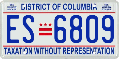 DC license plate ES6809