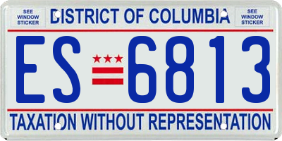 DC license plate ES6813
