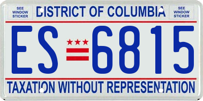 DC license plate ES6815